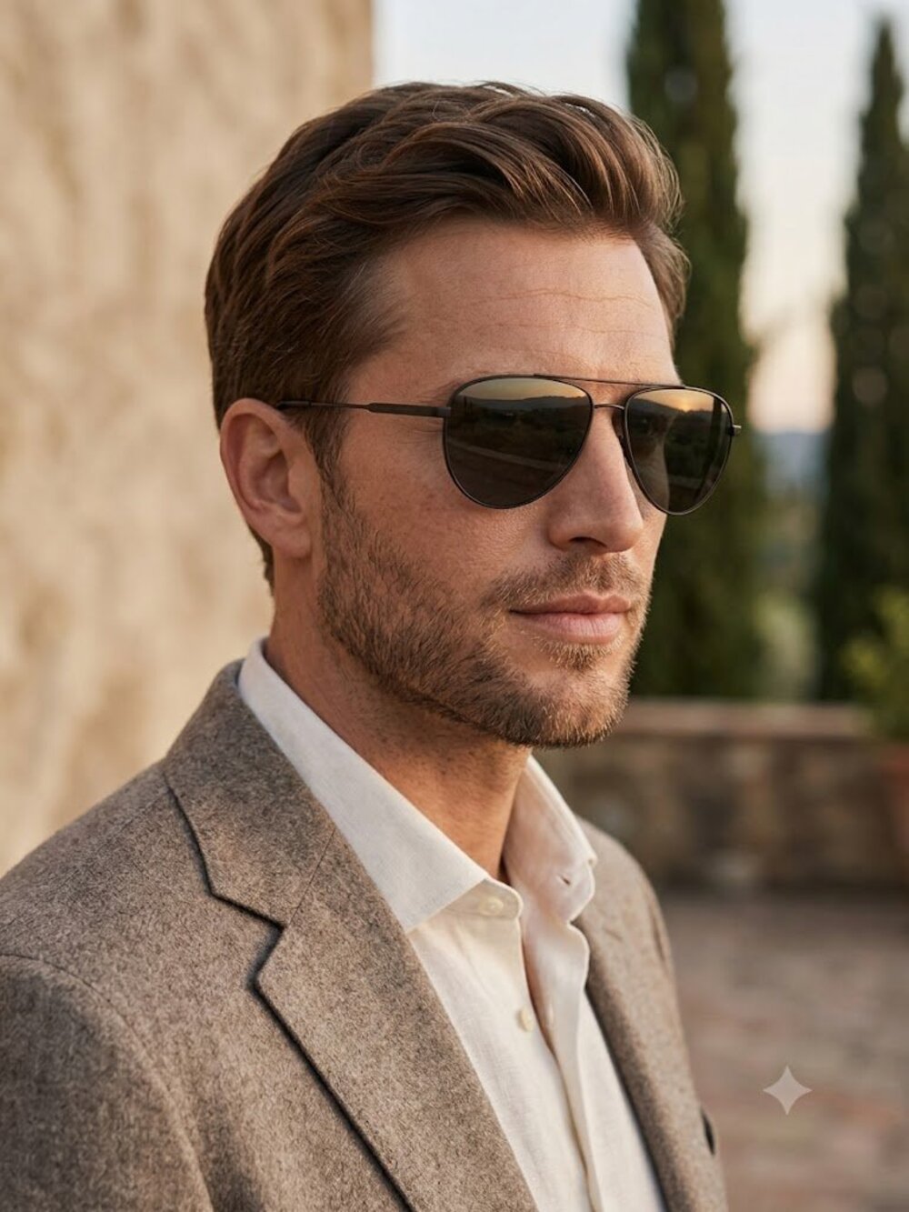 Brunello Cucinelli x Oliver Peoples Disoriano Aviator Sunglasses with Case
